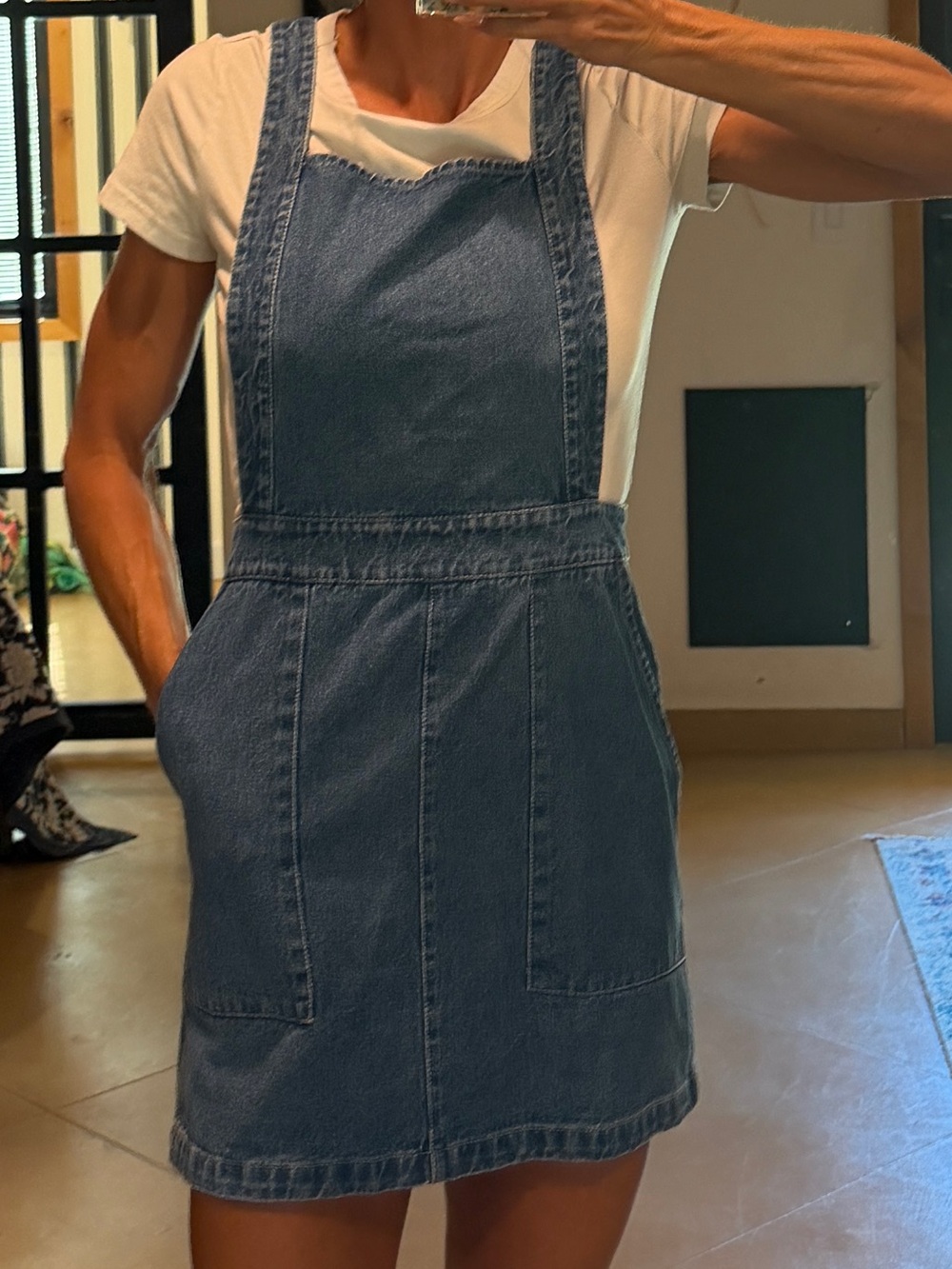 Lulu's Blue Denim Pinafore Dress